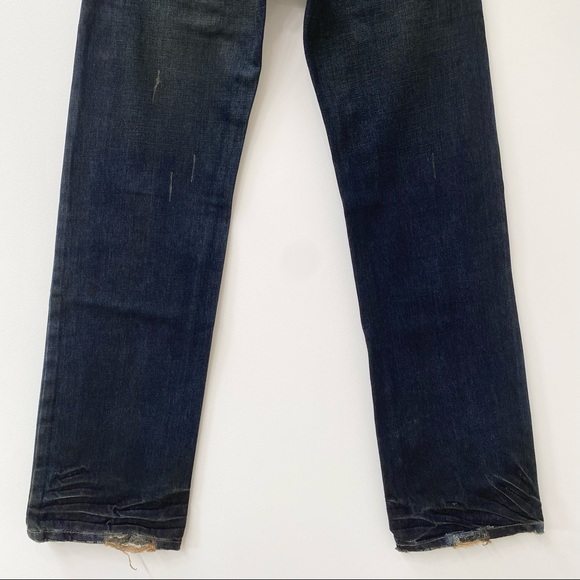 Mens Rick Owens 2014 Slab distressed straight leg jeans style# mkd2014 - Picture 8 of 12